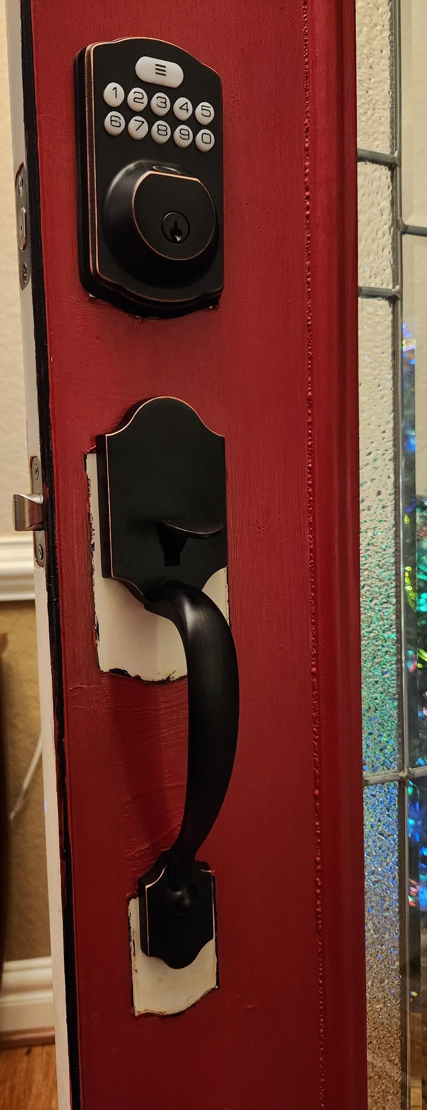 Veise KS02D Fingerprint Deadbolt Lock with Handle Set, Oil Rubbed Bronze customer photo 2