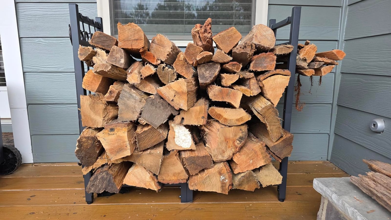 Firewood Rack Outdoor with Cover, 4FT Indoor Wood Rack for Firewood customer photo 1