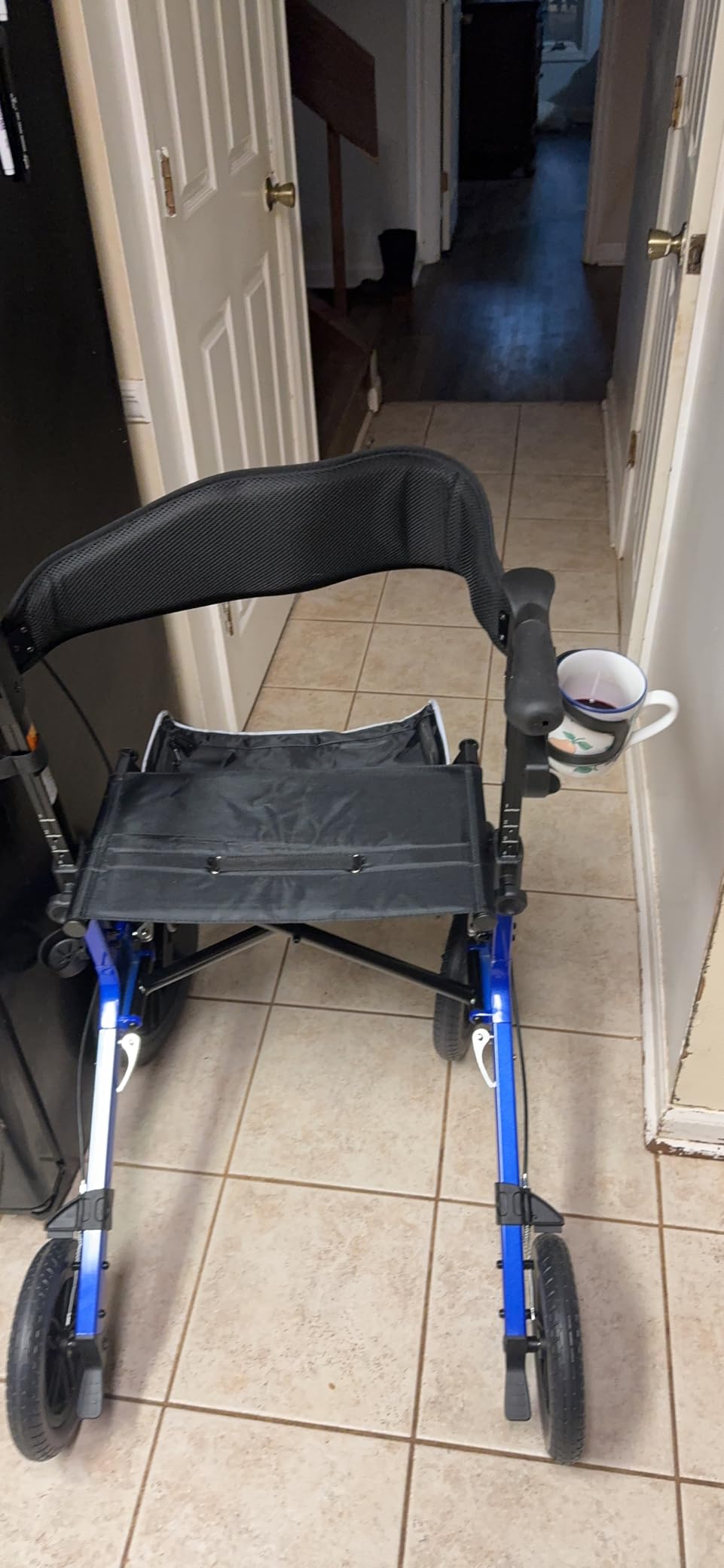 ELENKER All-Terrain Rollator Walker with Non-Pneumatic Tire 12” Front Wheels, Compact Folding Design for Seniors (Champagne) customer photo 1