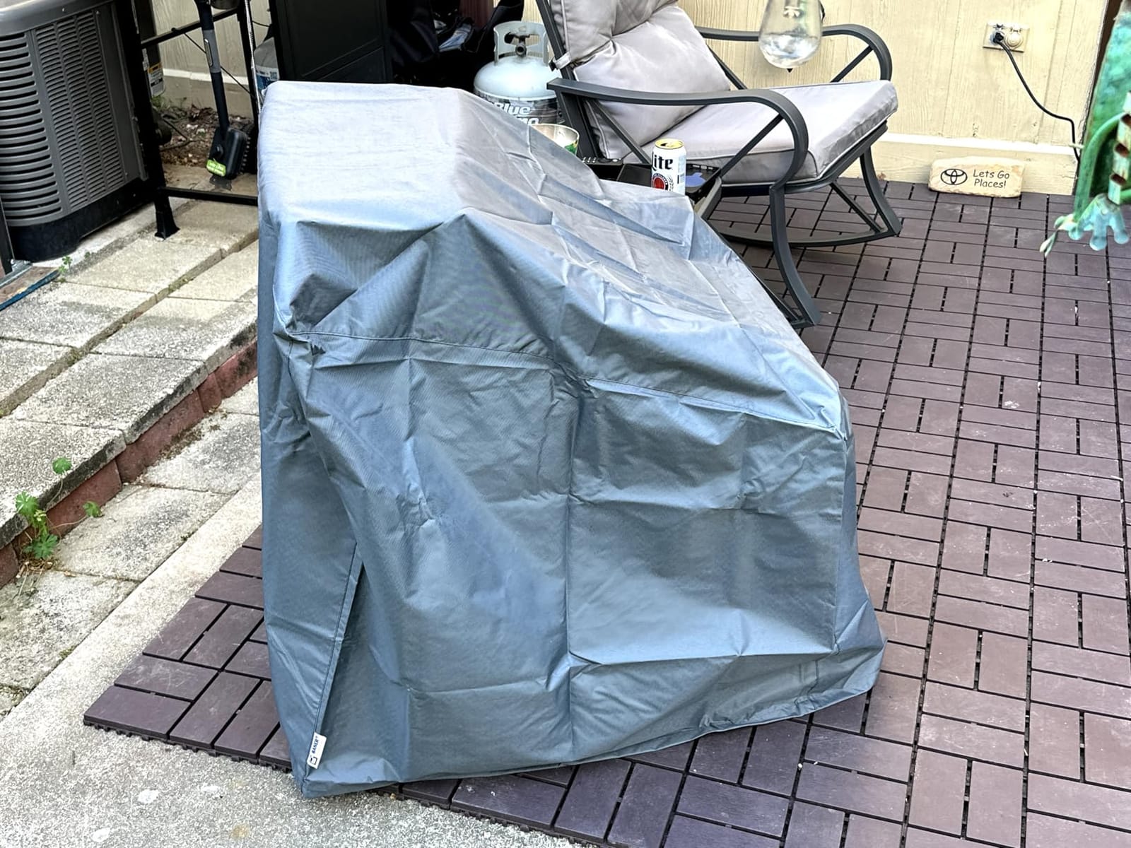 Patio Furniture Covers,Outdoor Furniture Cover Waterproof,Patio Furniture Set Covers for 3 Piece Outdoor Bistro,Patio Sofa Covers Set for 2 Chairs and Coffee Table,Black customer photo 2