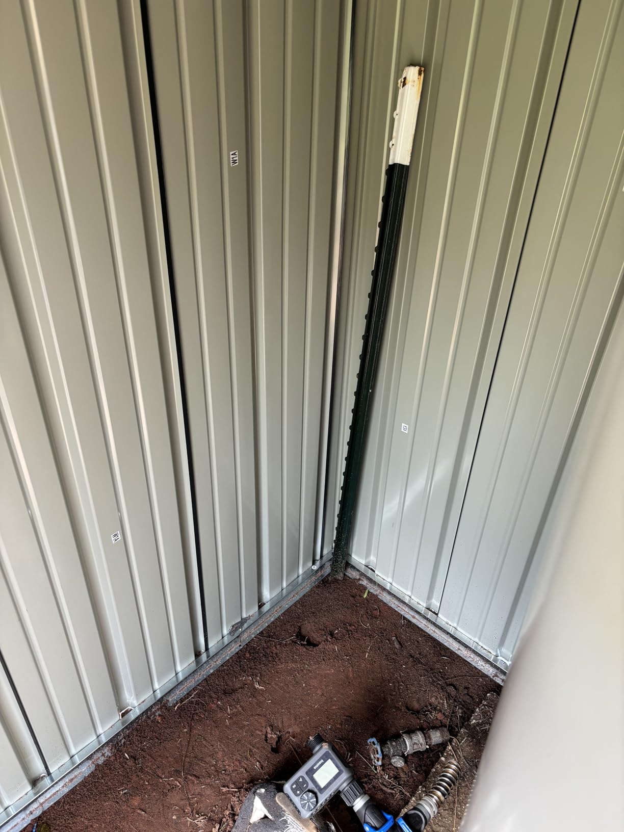 Gizoon 8 x 6 FT Outdoor Storage Shed, Galvanized Metal Garden Shed, Brown customer photo 1
