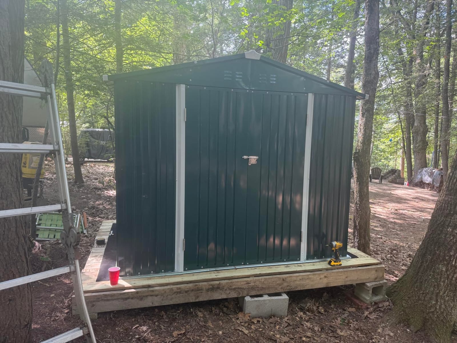 Gizoon 8 x 6 FT Outdoor Storage Shed, Galvanized Metal Garden Shed, Brown customer photo 2