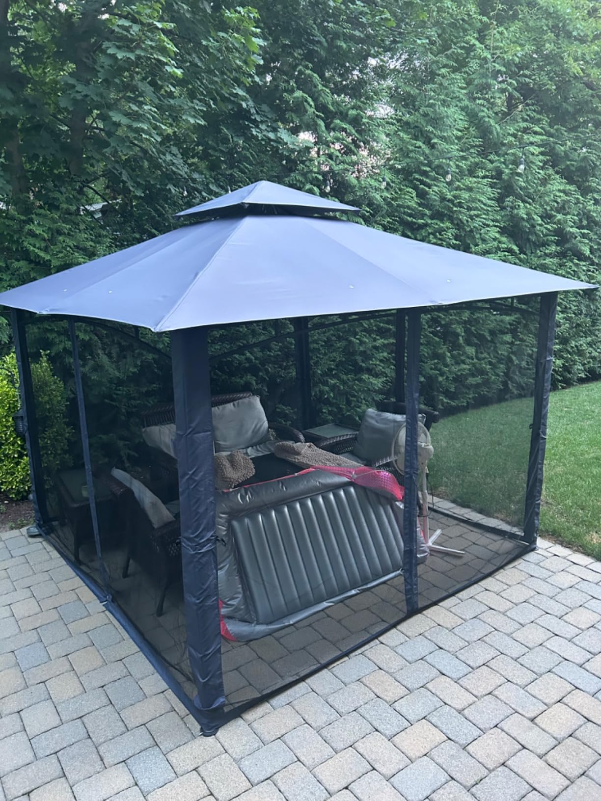 MASTERCANOPY 10x12 ft Heavy Duty Patio Gazebo with Netting Walls, Black customer photo 2