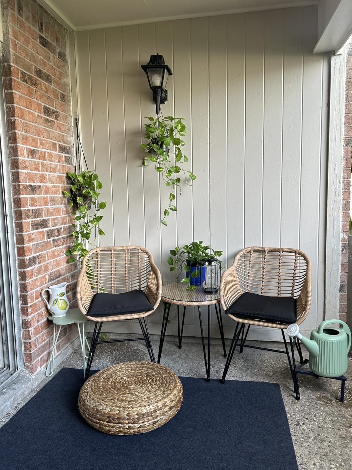 Tappio 3 Piece Outdoor Wicker Furniture Patio Bistro Set, Balcony Furniture Rattan Conversation Sets, Outdoor Patio Chairs Set for Porch Poolside Garden, Black customer photo 1