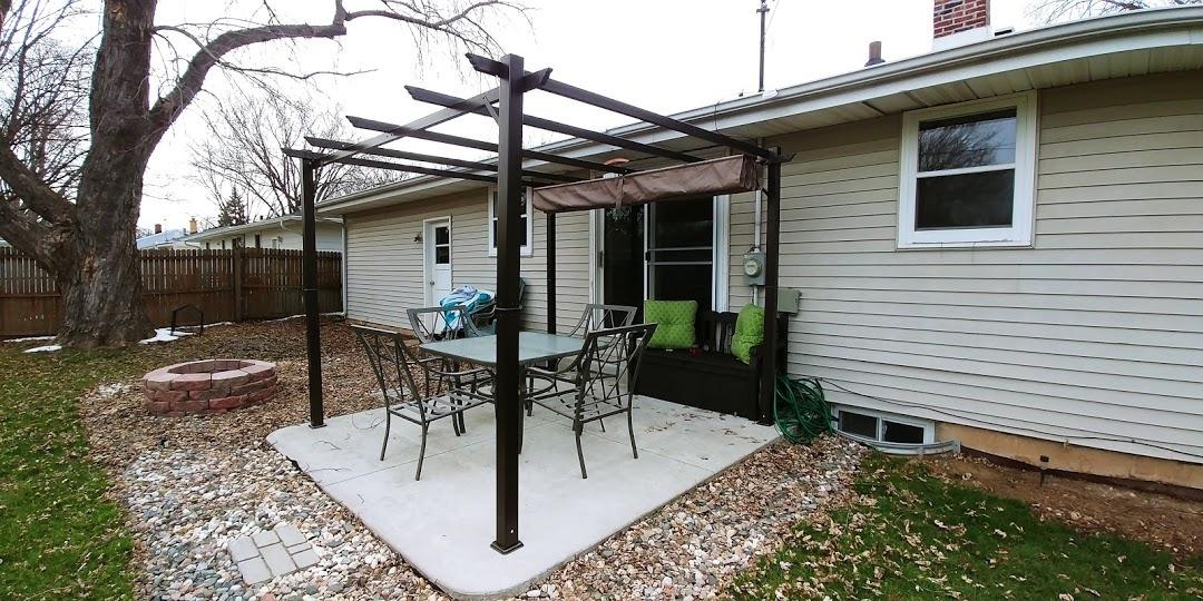 Outsunny 10' x 10' Aluminum Patio Pergola Retractable Canopy Dark Gray customer photo 2