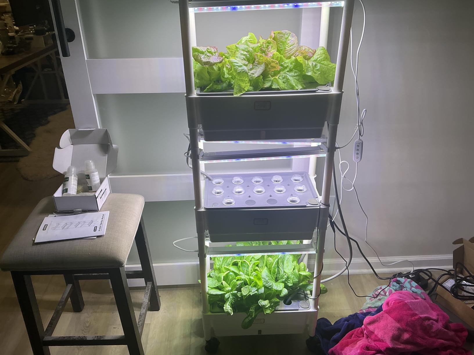 Hydroponics Growing System,AOONEG 28Pods Indoor Herb Garden with LED Grow Light,Hydroponics Growing System Kit with Automatic Timer,Pump System,Adjustable Height,No Seed customer photo 1