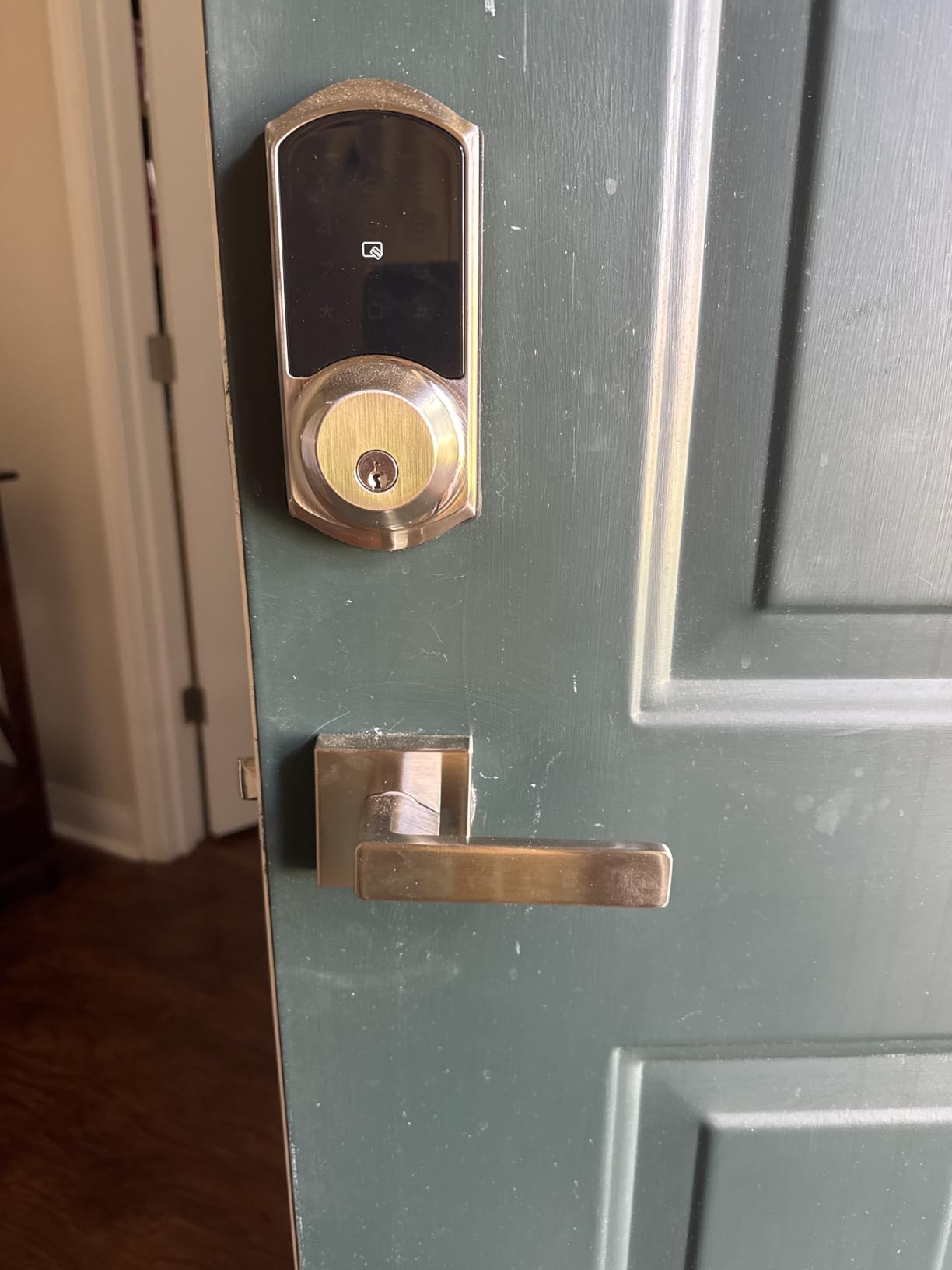 Veise VE06-L Smart Deadbolt Lock with 2 Lever Handle Set, Matte Black customer photo 2