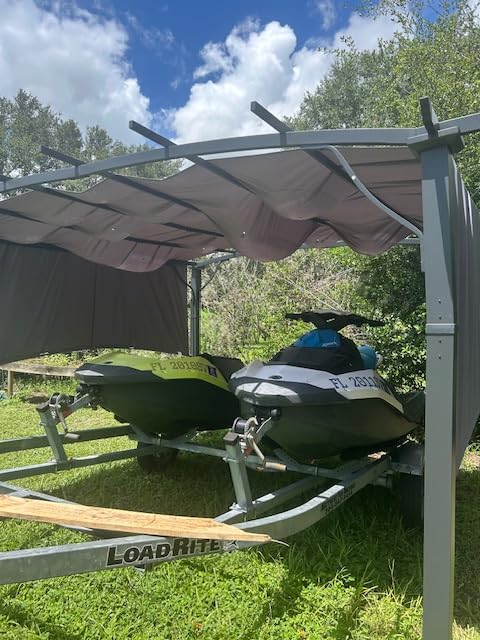 HAPPATIO 10' x13' Outdoor Retractable Pergola, Aluminum Pergola with Canopy Fixed in Various Positions, Arched Patio Top with Sun Shade Canopy Metal Frame for Backyards, Gardens, Patios (Brown) customer photo 2