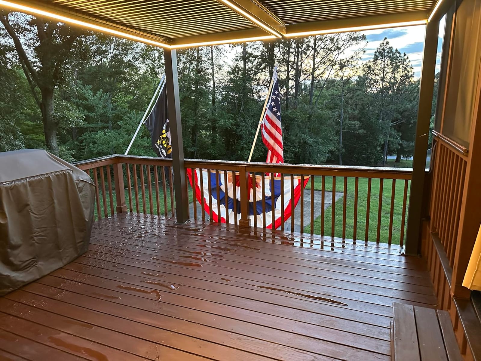 PURPLE LEAF Louvered Pergola 12' x 14' 94AS LED Strip Light Windproof customer photo 1