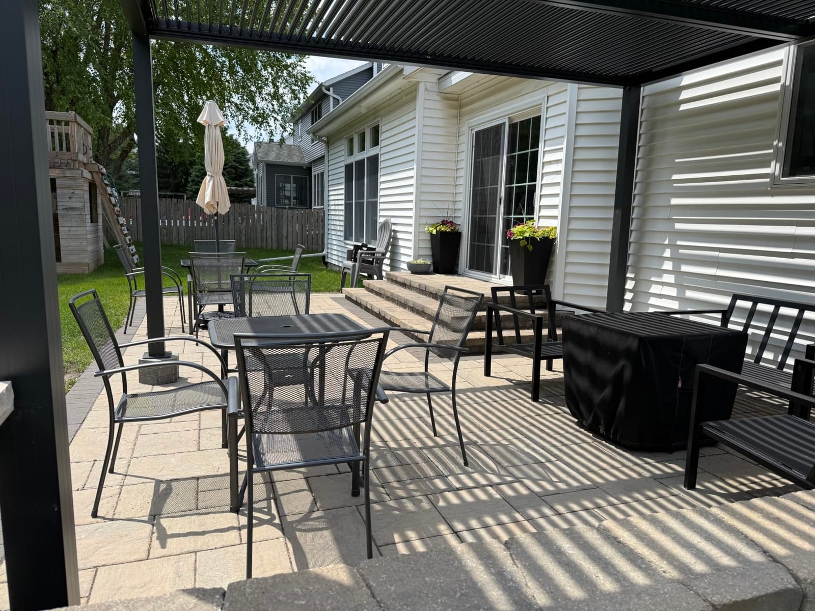 PURPLE LEAF Louvered Pergola 12' x 14' 94AS LED Strip Light Windproof customer photo 2