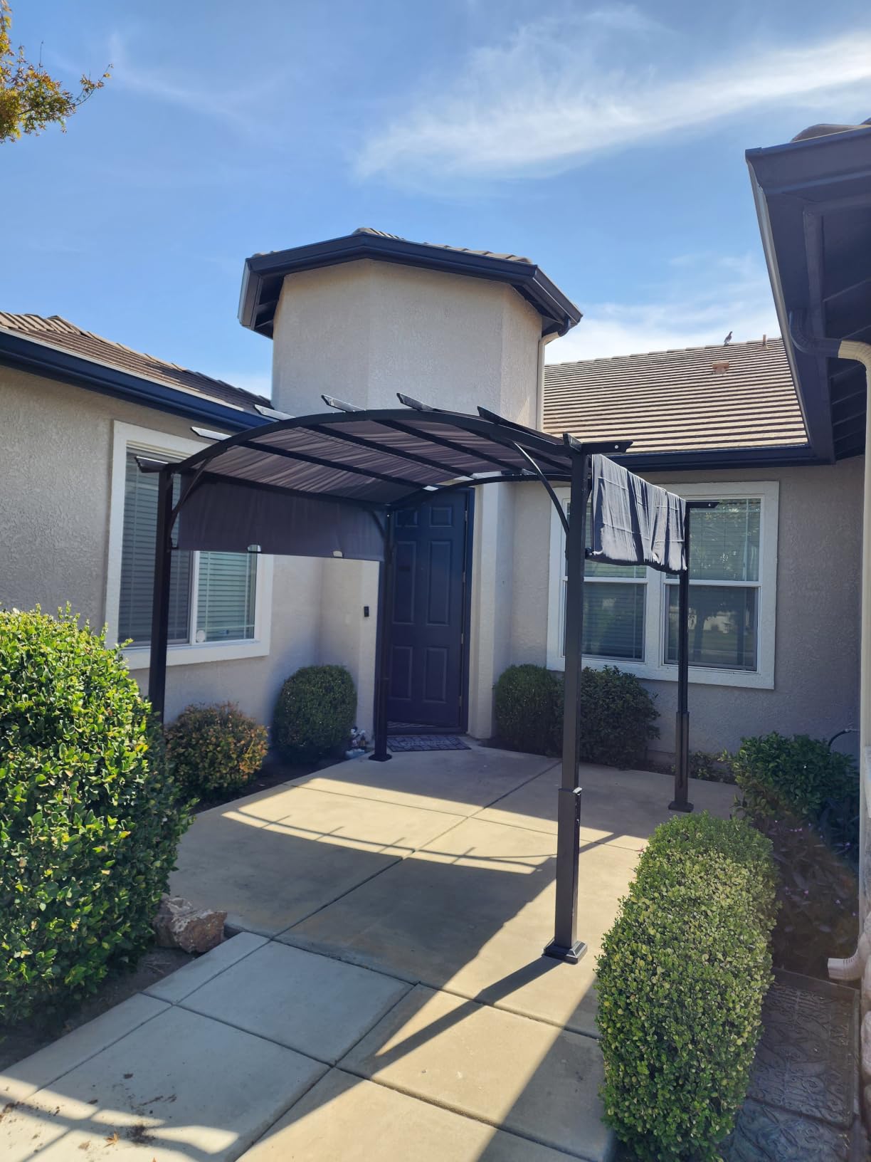 ABCCANOPY Arched Pergola 10'x10' with Retractable Sun Shade, Dary Gray customer photo 1