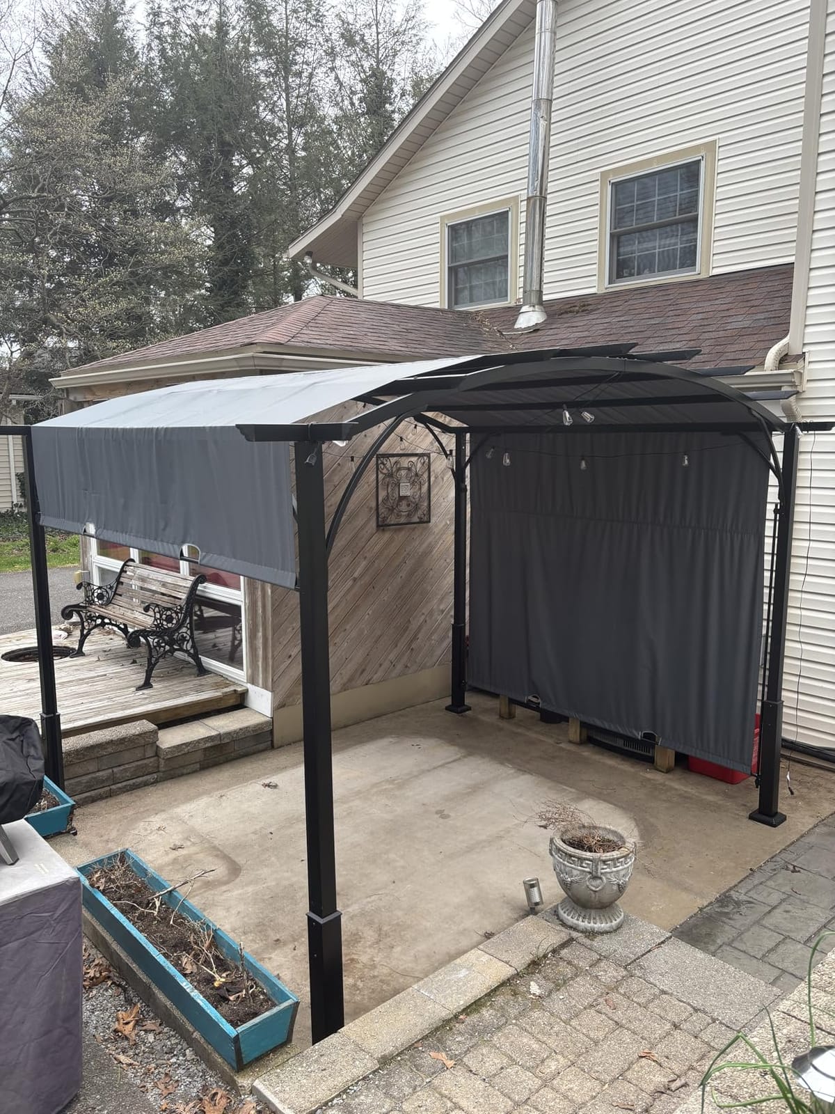 ABCCANOPY Arched Pergola 10'x10' with Retractable Sun Shade, Dary Gray customer photo 2
