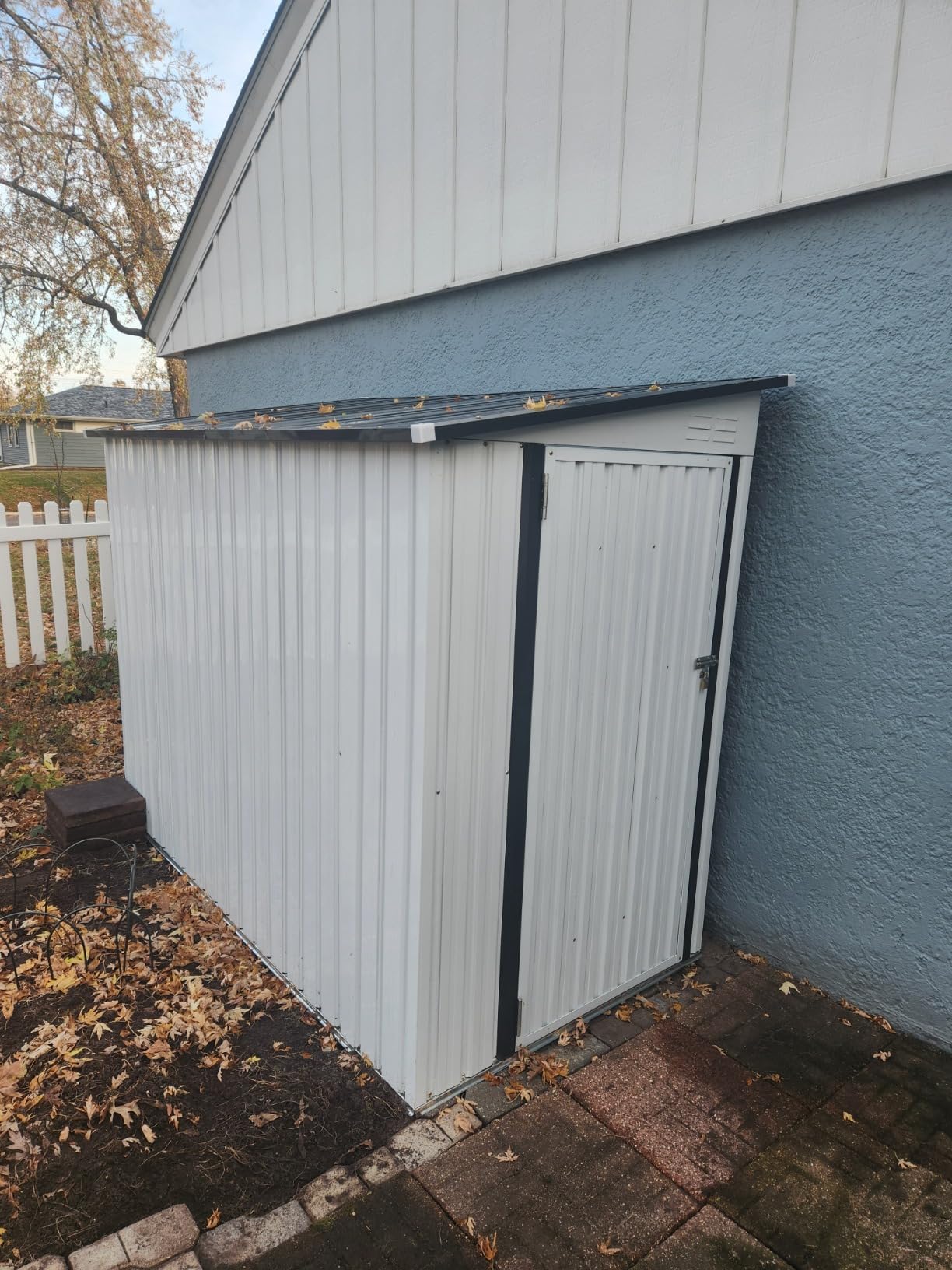 Outsunny 4' x 8' Metal Outdoor Storage Shed Lean to 2 Air Vents Brown customer photo 2