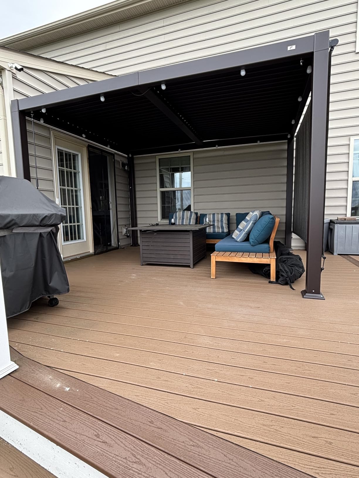 PURPLE LEAF Patio Louvered Pergola 11' x 15' Outdoor Hardtop Gazebo Bronze customer photo 2