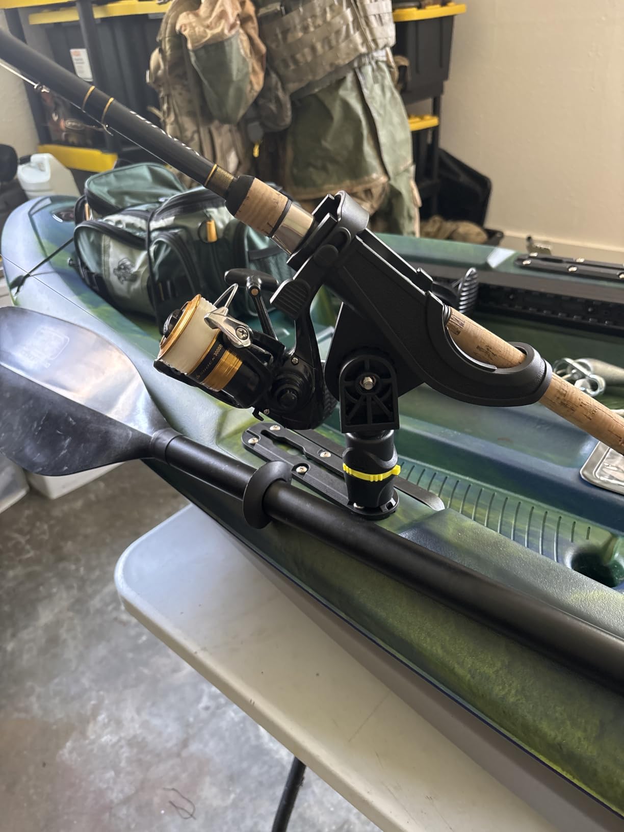 Huntury Track Mount Fishing Rod Holder with 360° Adjustable Kayak Track Adapter for Kayak & Boat | Compatible with Spinning, Casting | Quick Lock On or Release, Kayak Fishing Accessories customer photo 2
