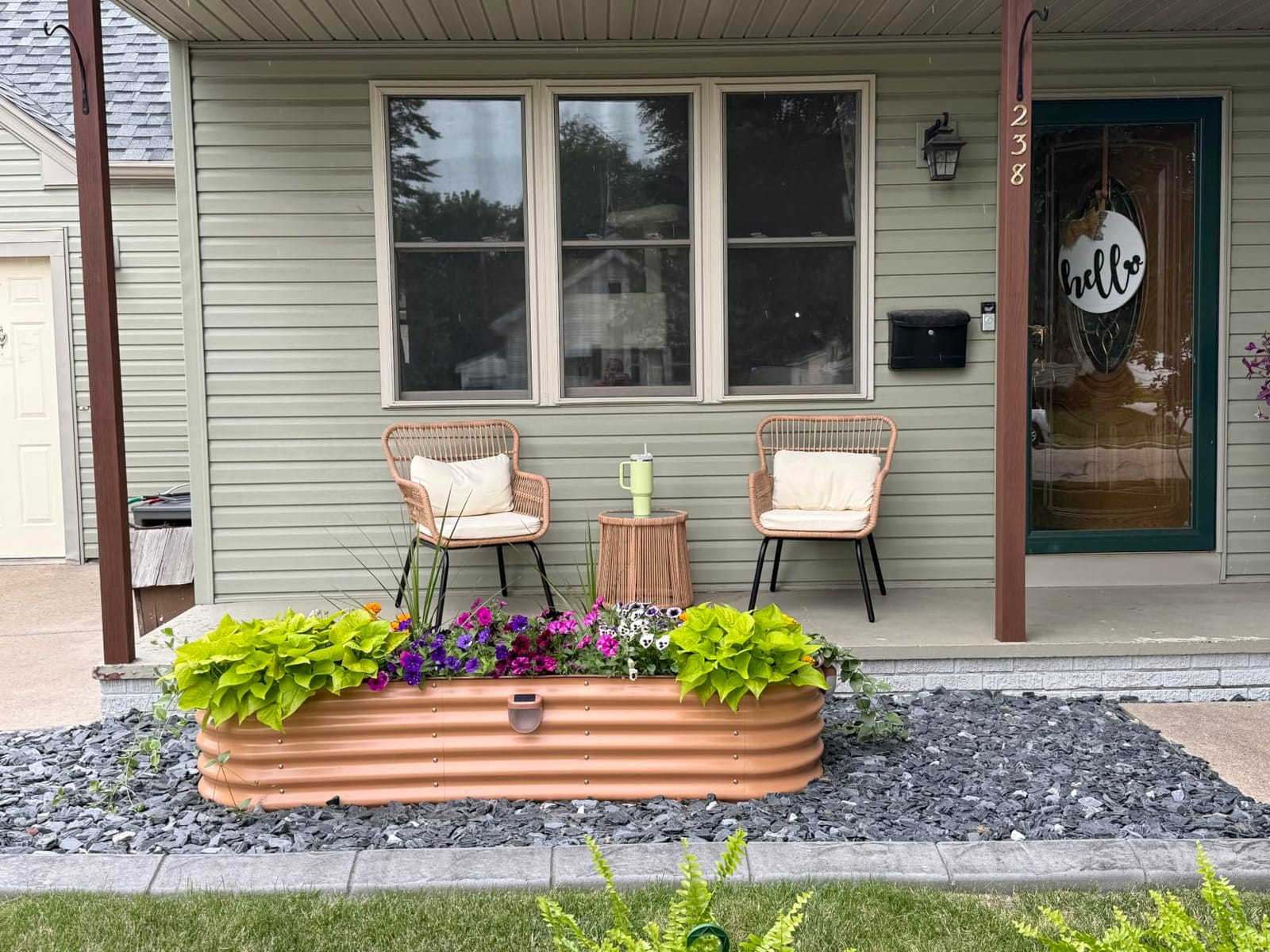 3 Piece Outdoor Wicker Furniture Bistro Set, Rattan Chairs Conversation Sets Wicker Patio Furniture for Balcony Poolside Backyard, Yellow/Beige customer photo 1