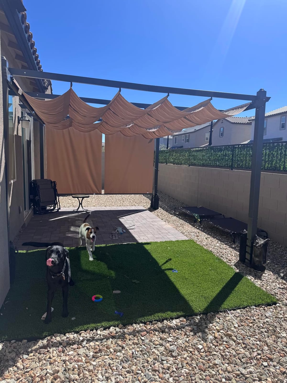 12 x 12 Ft Outdoor Aluminum Pergola, Retractable Canopy & 2 Sides Shades for Patio Backyard Garden Deck customer photo 2