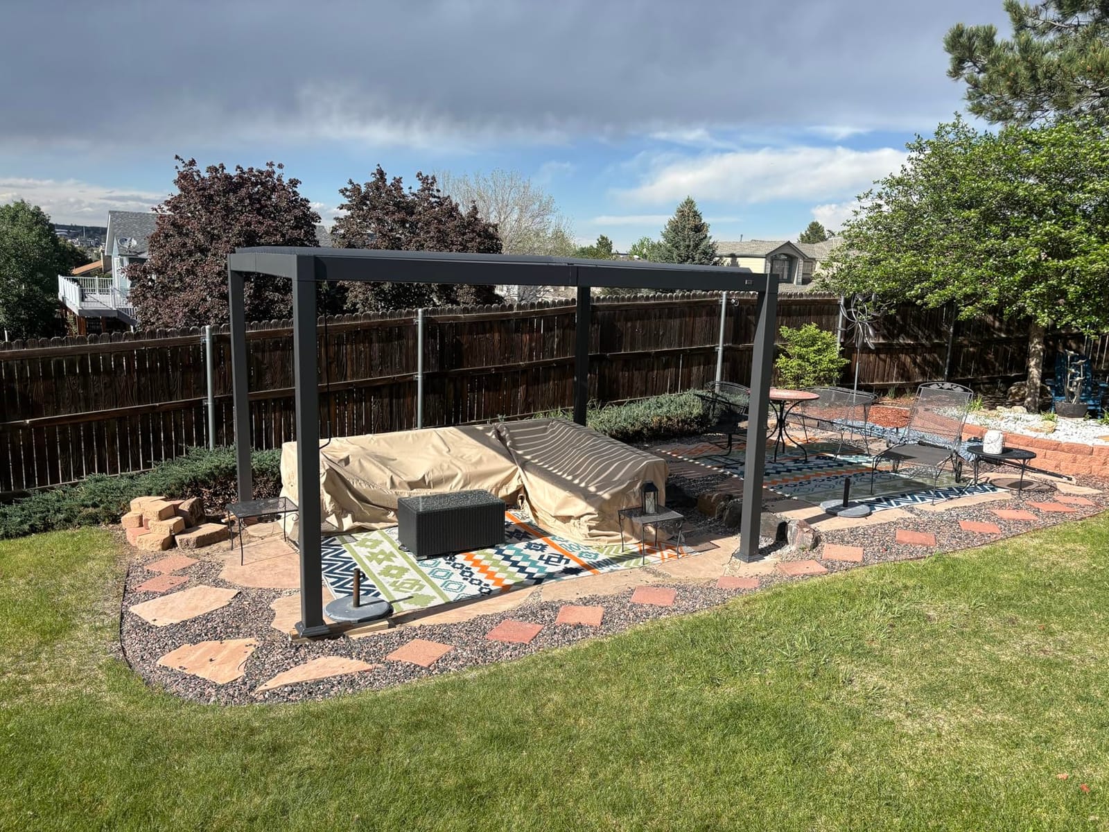 PURPLE LEAF Louvered Pergola 13' x 15' Outdoor Pergola w/Drainage System customer photo 1