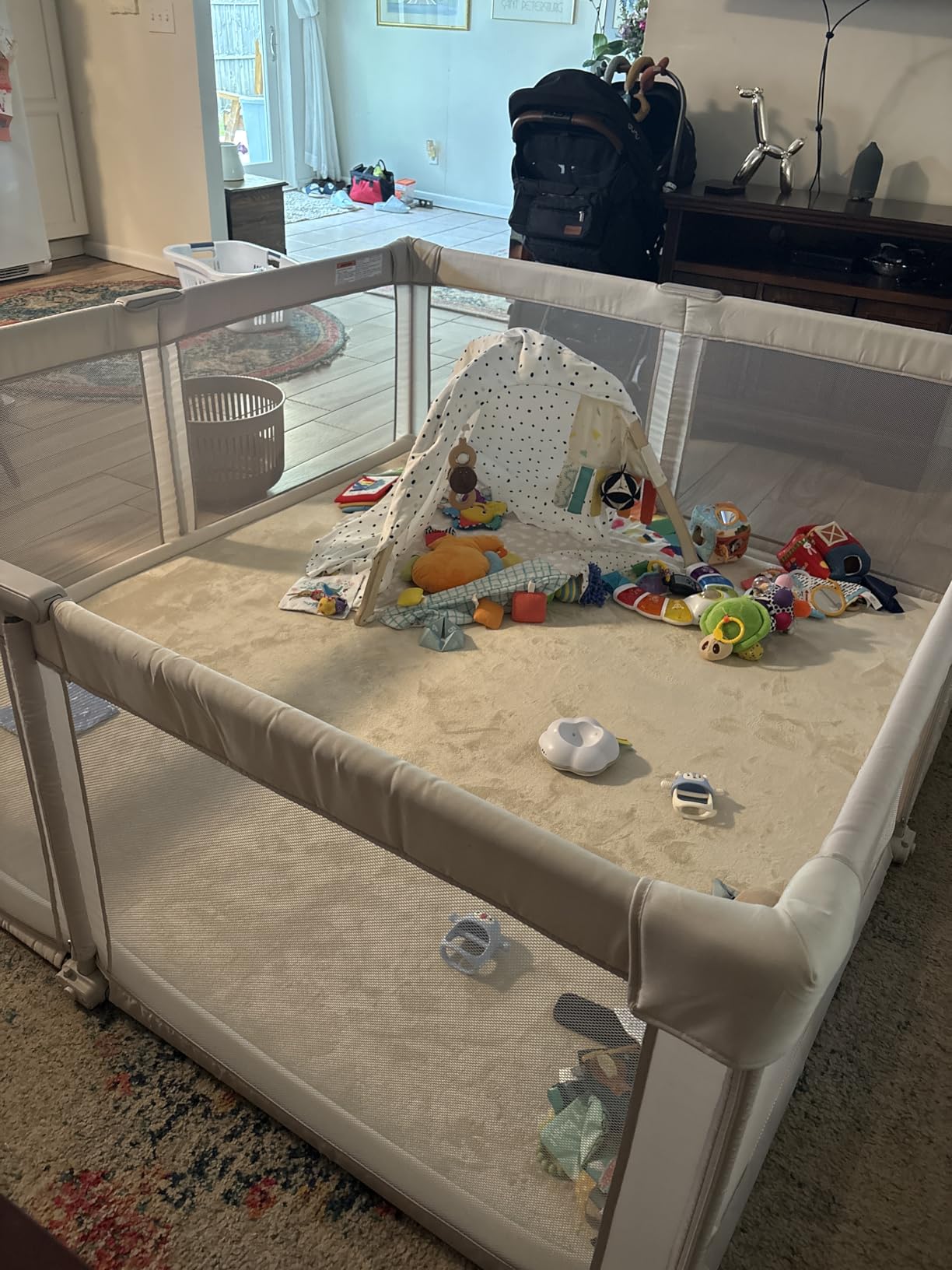 Sweeby Baby Playpen, 79x71 Inch Baby Gate Playpens for Babies and Toddlers, Extra Large Playpen with Door Play Yard for Fence Indoor and Outdoor Play Pen,Light Khaki customer photo 2
