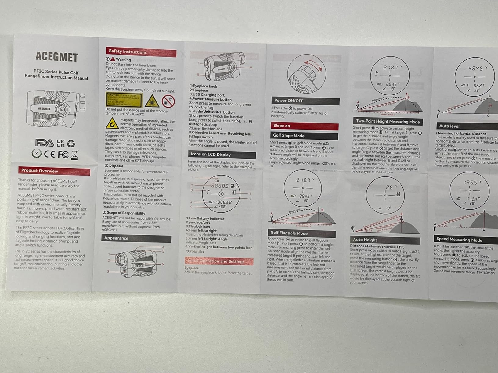 ACEGMET PFS5 Golf Range Finder, Slope & Triangulation, Magnetic, 1300 Yards customer photo 2