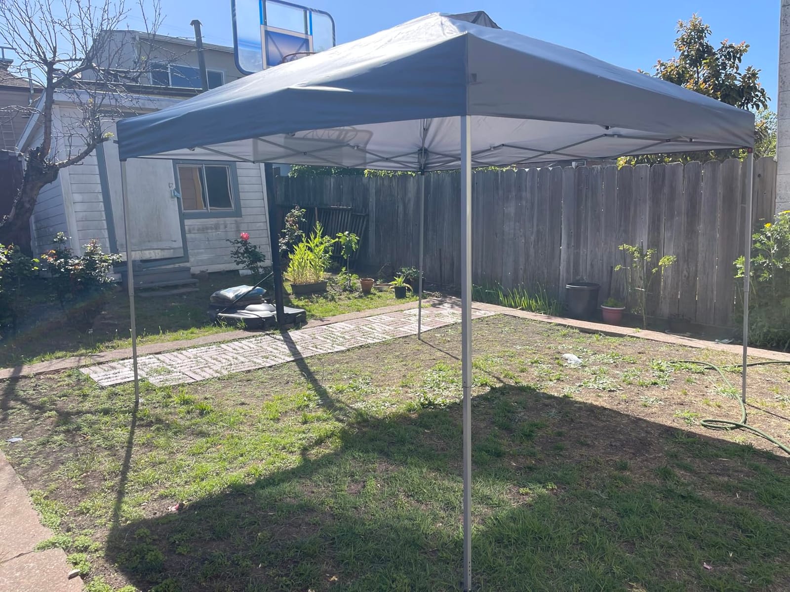 GDY 10x10 Pop Up Canopy Tent with 4 Sidewalls, Easy Set up, Outdoor Silver Coated Beach Gazebos, Carpas with 4 Sandbags, for Events, Parties,Camping,White. customer photo 2