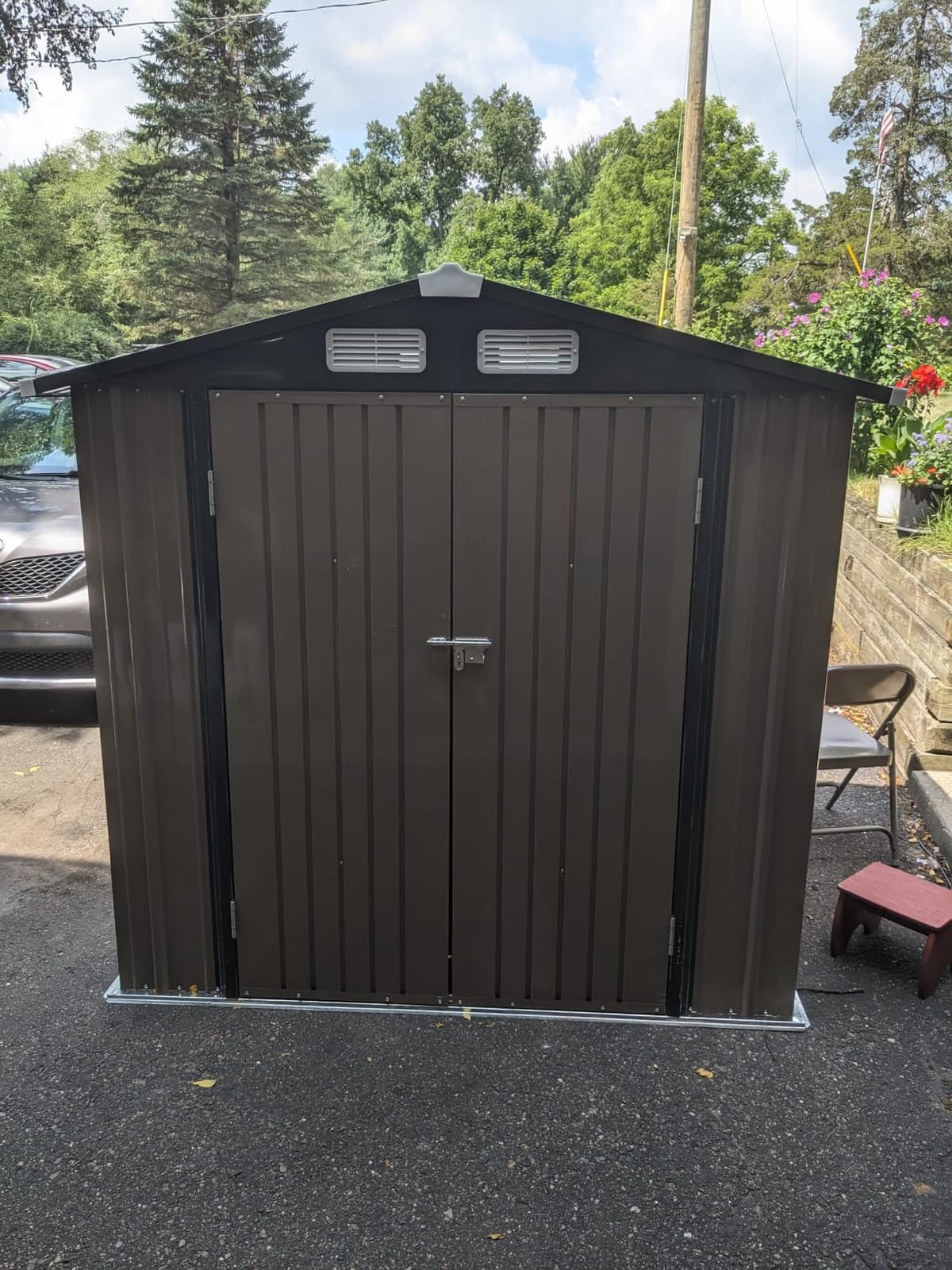 Aoxun 6x4 FT Outdoor Storage Shed, Brown customer photo 2