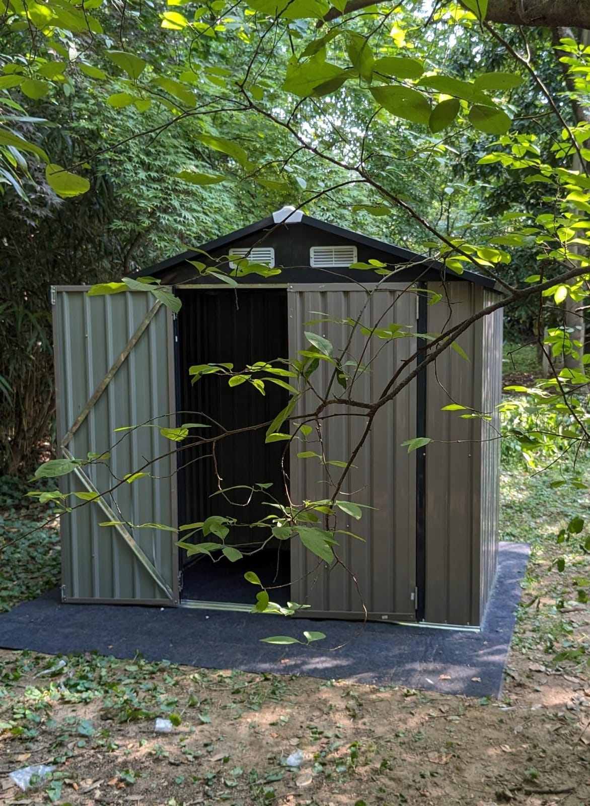 Aoxun 8x10 FT Shed Outdoor Storage Shed with Base, Brown customer photo 1