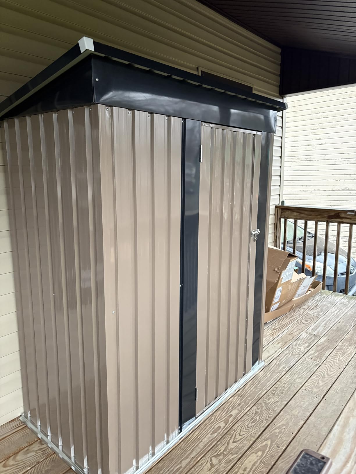 Greesum 10x8FT Outdoor Storage Shed Utility Tool Shed Gray customer photo 2