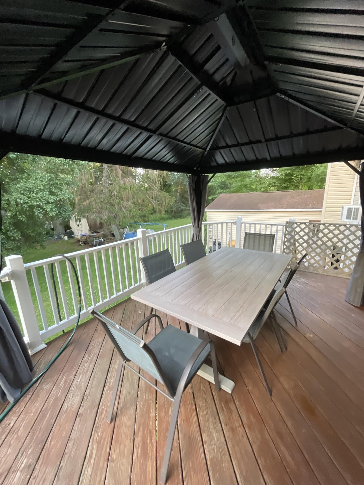 Aoxun Grill Hardtop Gazebo 5 x 8 FT, Outdoor Metal Hard Top Gazebo, Dark customer photo 2