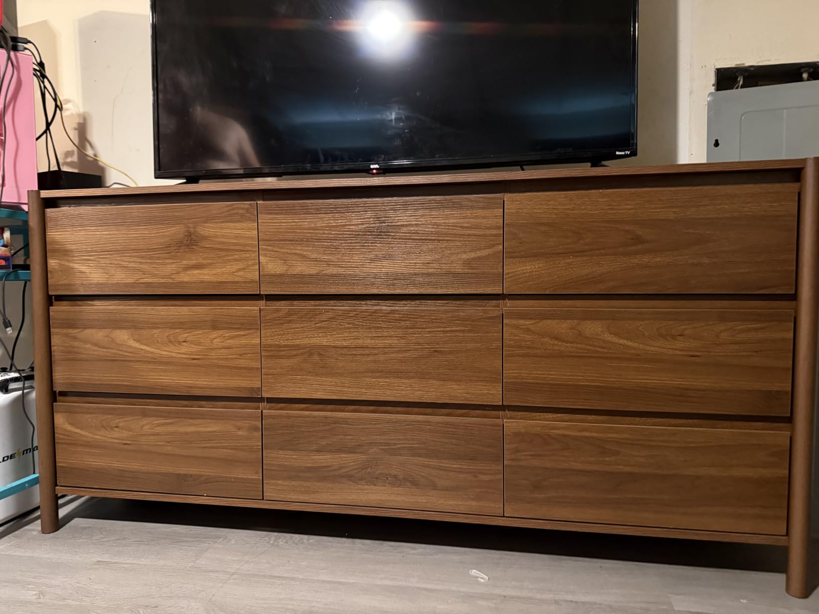 HOUROM Walnut Dresser for Bedroom,63