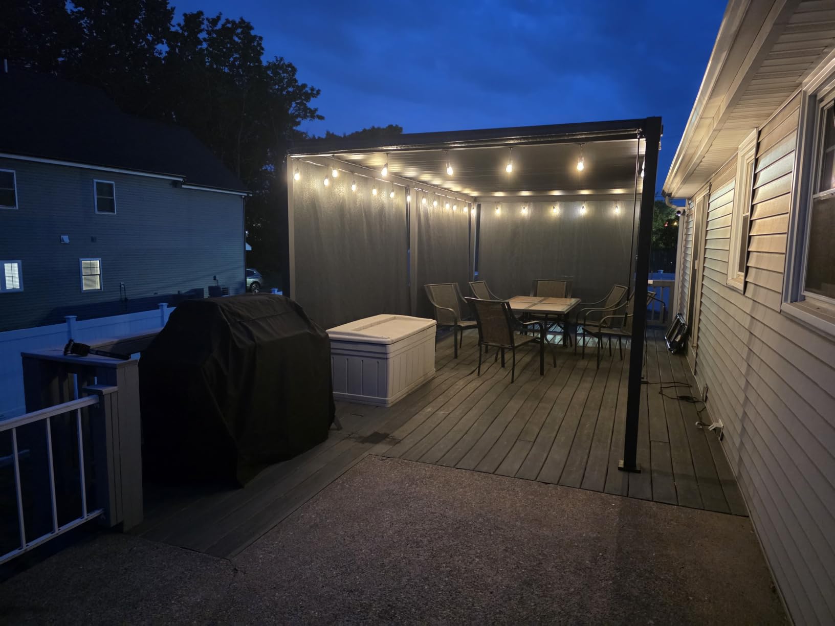 MIRADOR 80S 10'x10' Metal Louvered Pergola with 10FT Shade Screen for Outdoor,Deck,Lawn,Garden,Backyard and Patio,Charcoal customer photo 1