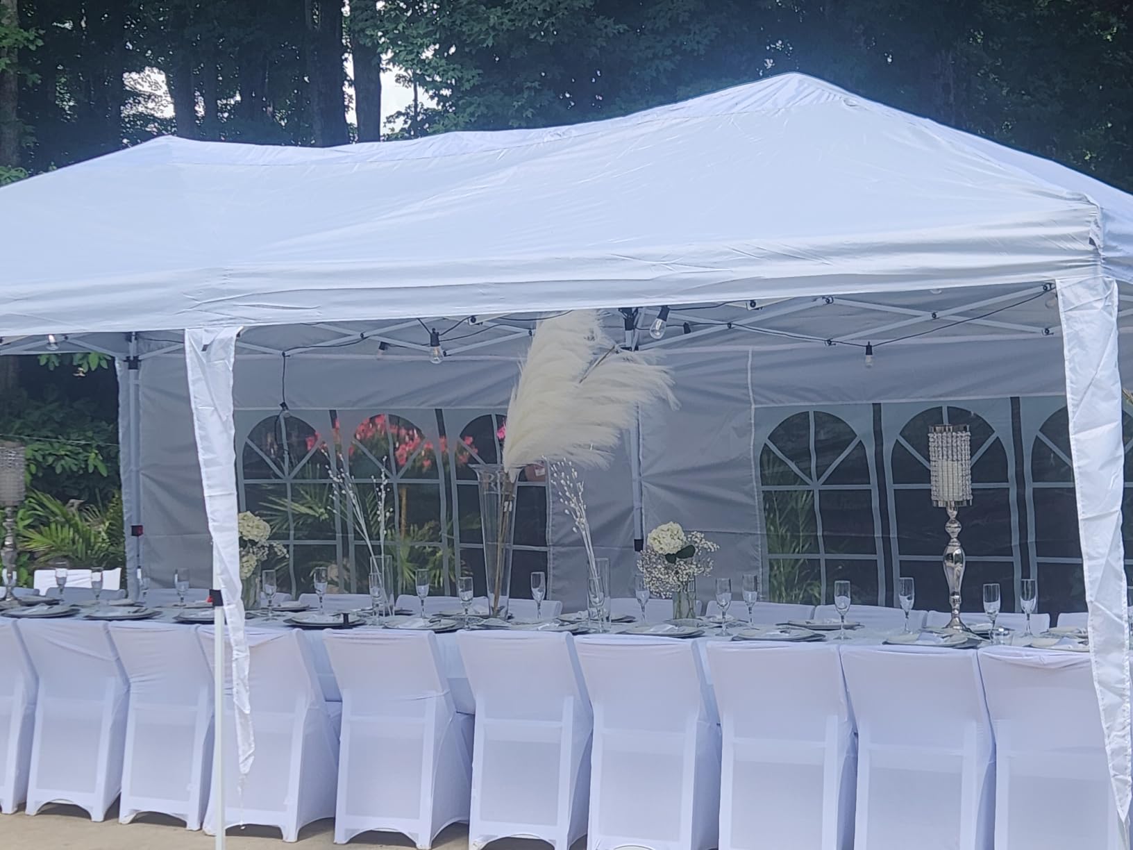 Aoxun 10x20 Pop Up Canopy Tent with 6 Sidewalls, Party Tent, White customer photo 2