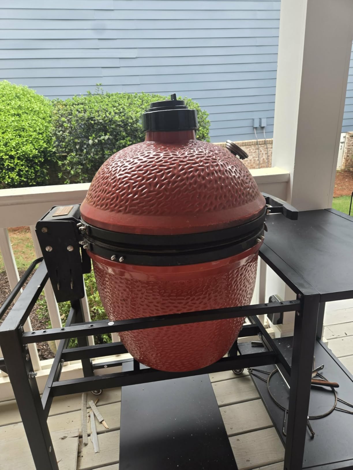 Outdoor Grill Table for Big Green Egg, BBQ Cart with Lockable Wheels customer photo 1