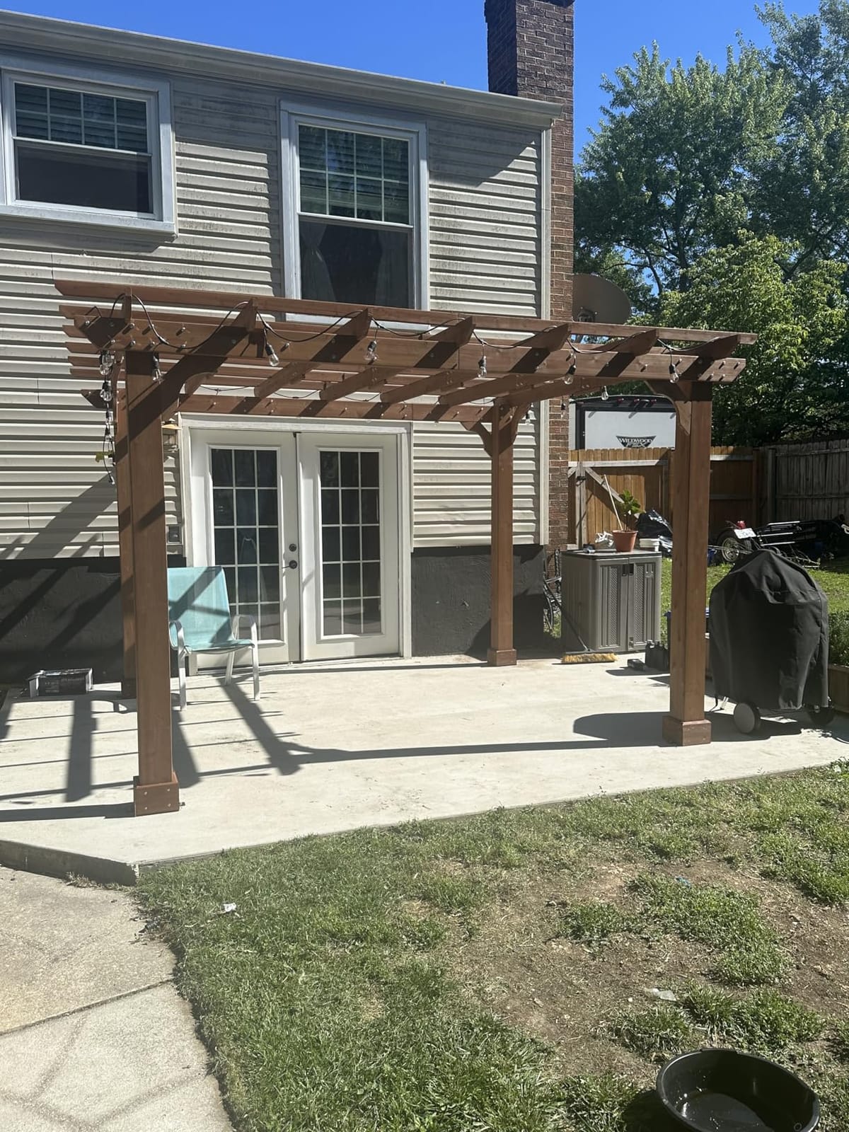 BlueWish 10'x14' Pergola, Solid Cedar Wood Gazebo Backyard Gazebo Pergola Kits with Slatted Roof Trellis & Stakes for Deck Yard Grill Party Garden customer photo 2
