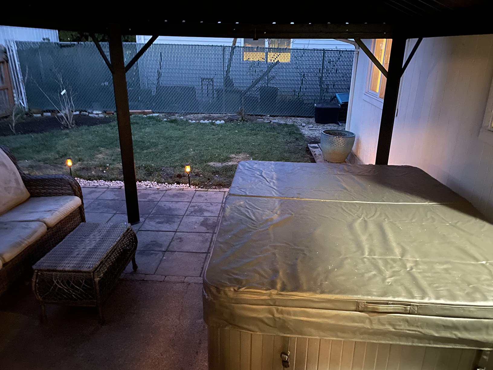 HAPPATIO 12'x12' Outdoor Hardtop Gazebo, Aluminum Gazebo with Double Galvanized Steel Roof, Curtains and Netting for Patio, Backyard, Deck, Lawn, Easy Assembly (Grey) customer photo 1