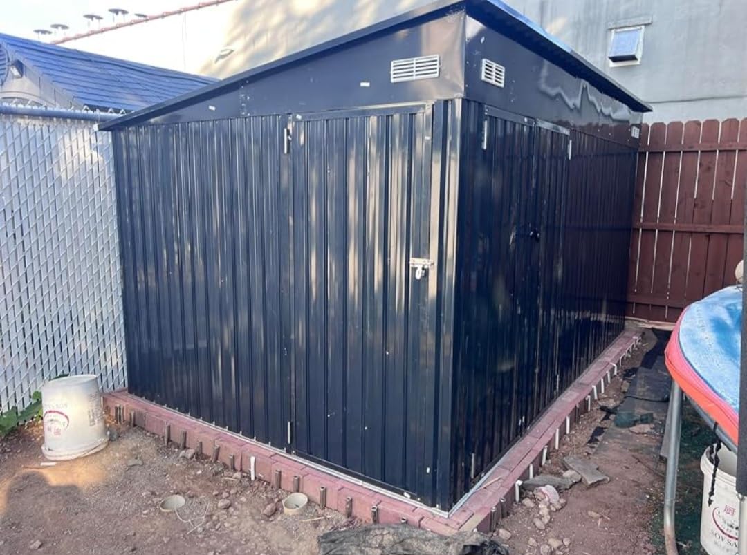 8'x10' Lean to Shed Outdoor Storage Sheds with Triple Doors customer photo 1
