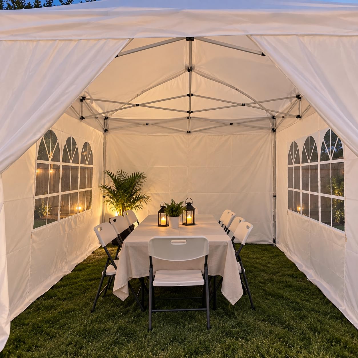 10x10 One Push Pop Up Canopy Tent with Vented Roof, White customer photo 1