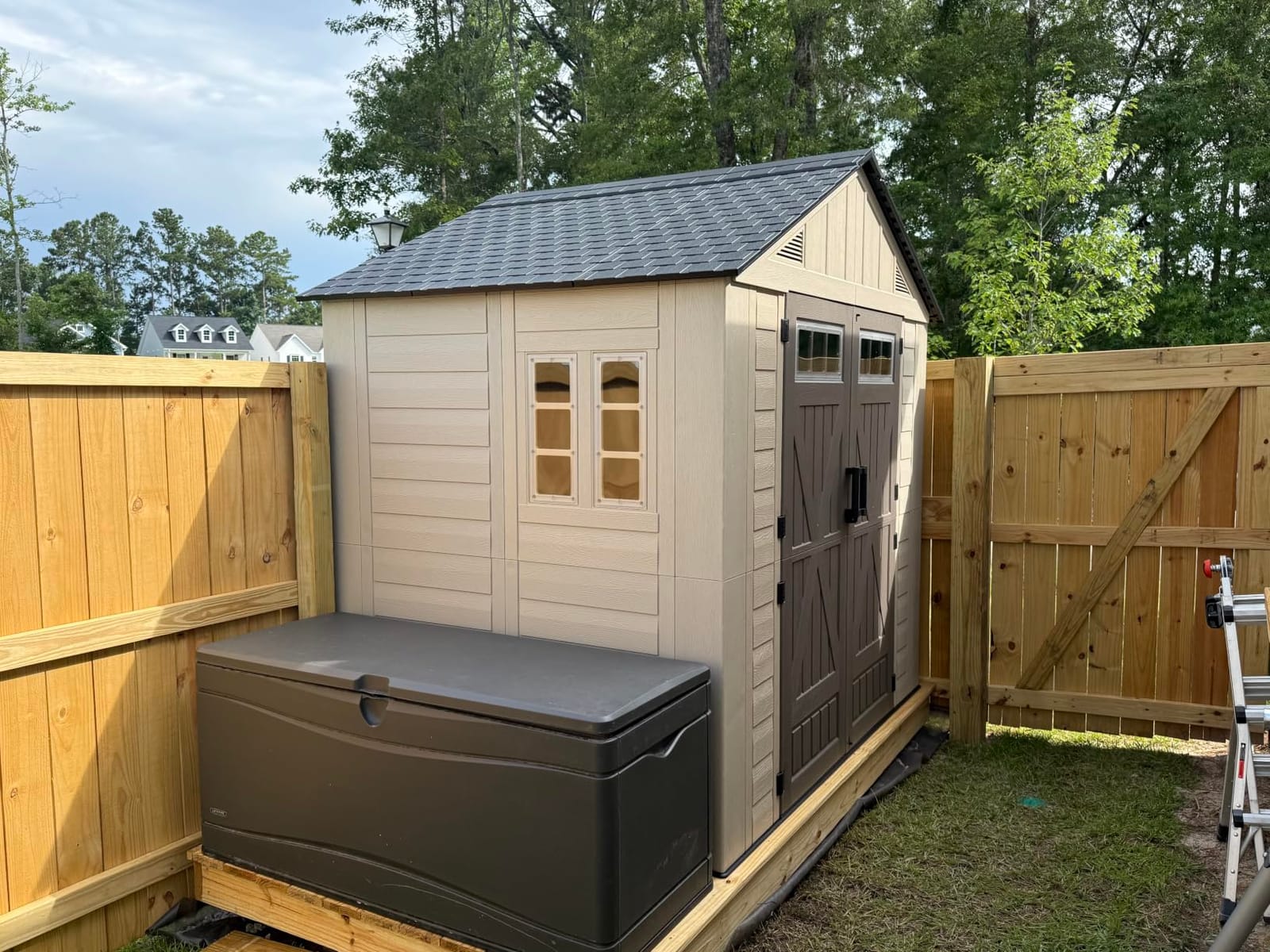 Aoxun 8x10 Ft Outdoor Storage Shed with Floor, Large Resin Outdoor Shed with Lockable Door & Windows, Garden HDPE Sheds for Lawn Tools, Pool Supplies & Bikes customer photo 1