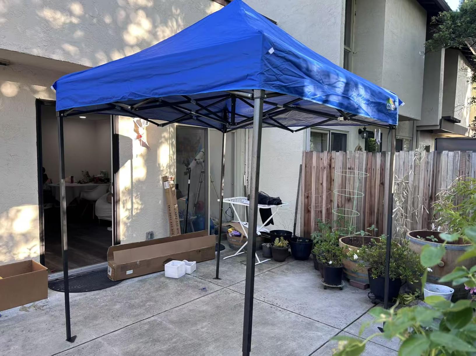 COBIZI 10x10 Heavy Duty Pop Up Canopy Tent with 4 Sidewalls, White customer photo 2