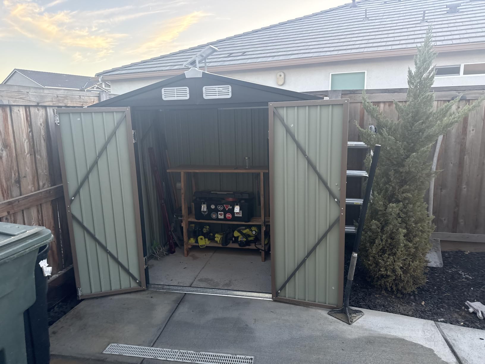 8x6FT Outdoor Storage Shed with Floor Black customer photo 2