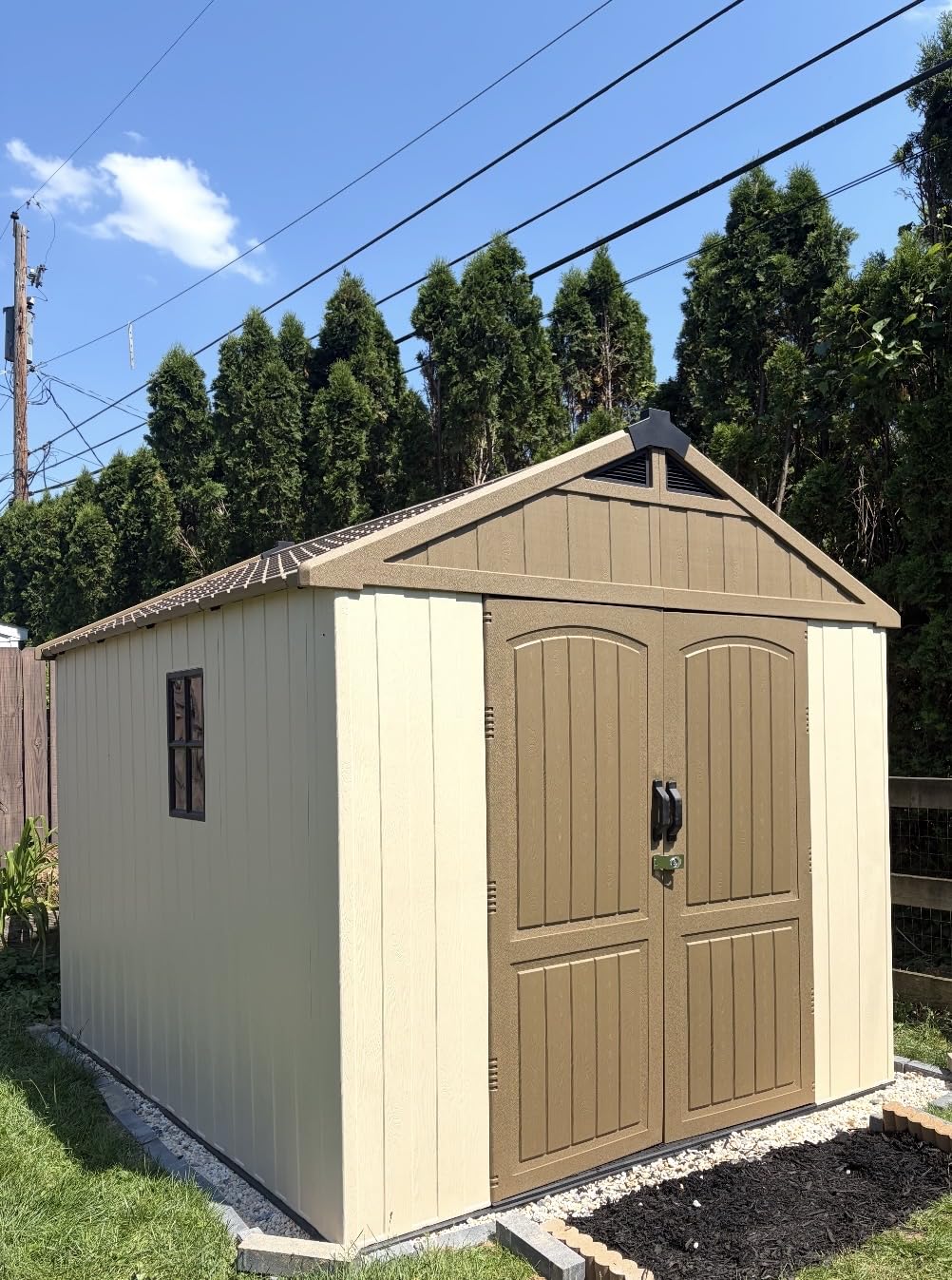 Patiowell 8x10 FT Resin Outdoor Storage Shed with Floor, Light Gray customer photo 2