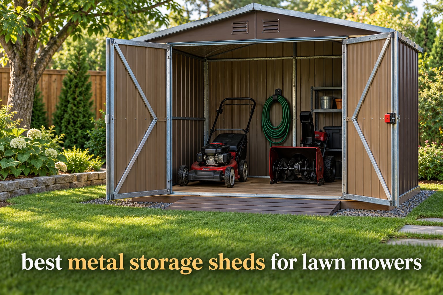 best metal storage sheds for lawn mowers
