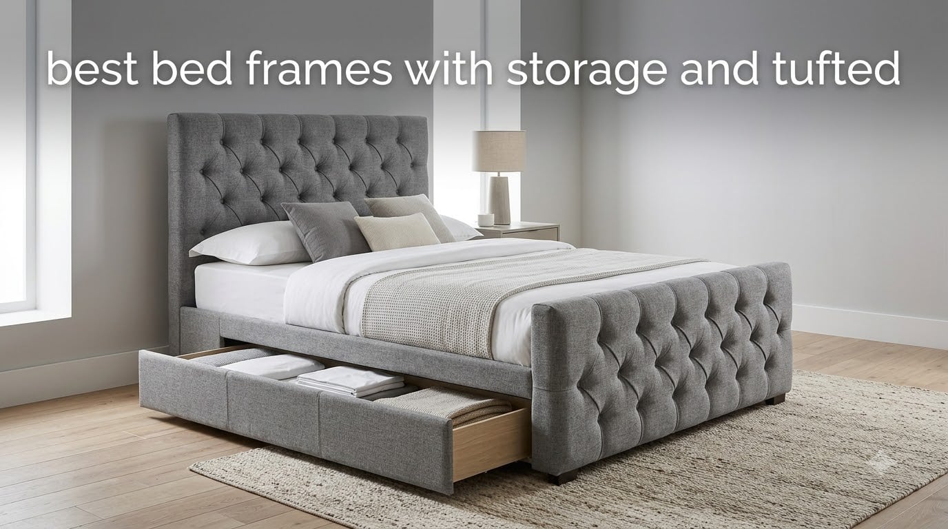 best bed frames with storage and tufted